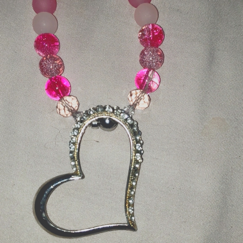 Crystal and glass necklace